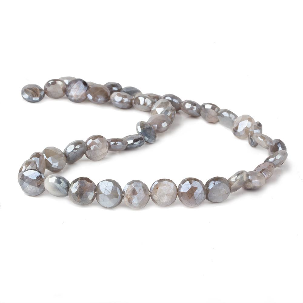 7-9mm Mystic Platinum Moonstone faceted coins 14 inch 42 beads (ONLINE ORDER ONLY)