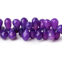 7-9mm Ombré Purple Chalcedony Faceted Tear Drop Beads 8 inch 82 pieces (ONLINE ORDER ONLY)