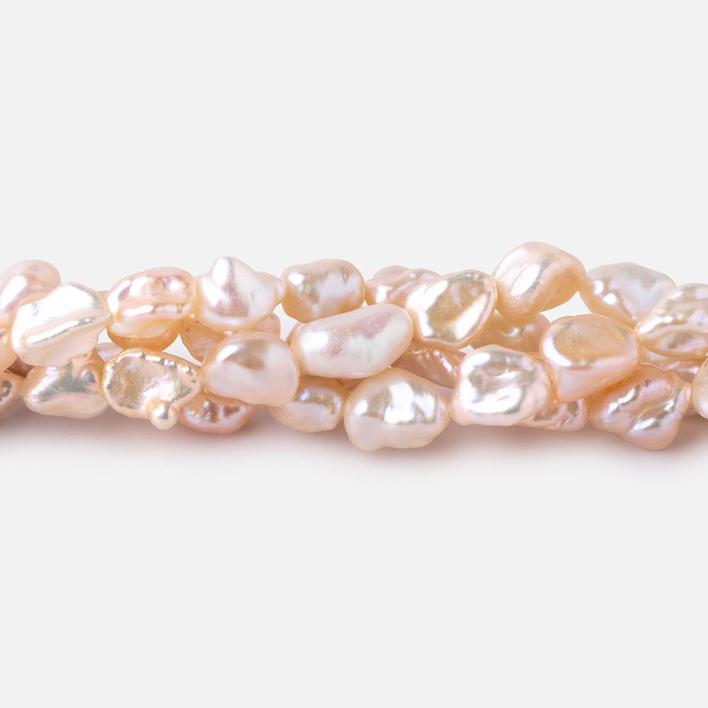 7-9mm Peach Straight Drilled Keshi Freshwater Pearls 16 inch 54 pieces (ONLINE ORDER ONLY)