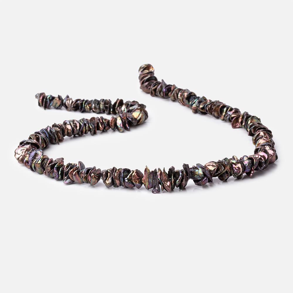7-9mm Peacock Keshi Center Drilled Freshwater Pearls 15.5 inch 187 beads (ONLINE ORDER ONLY)