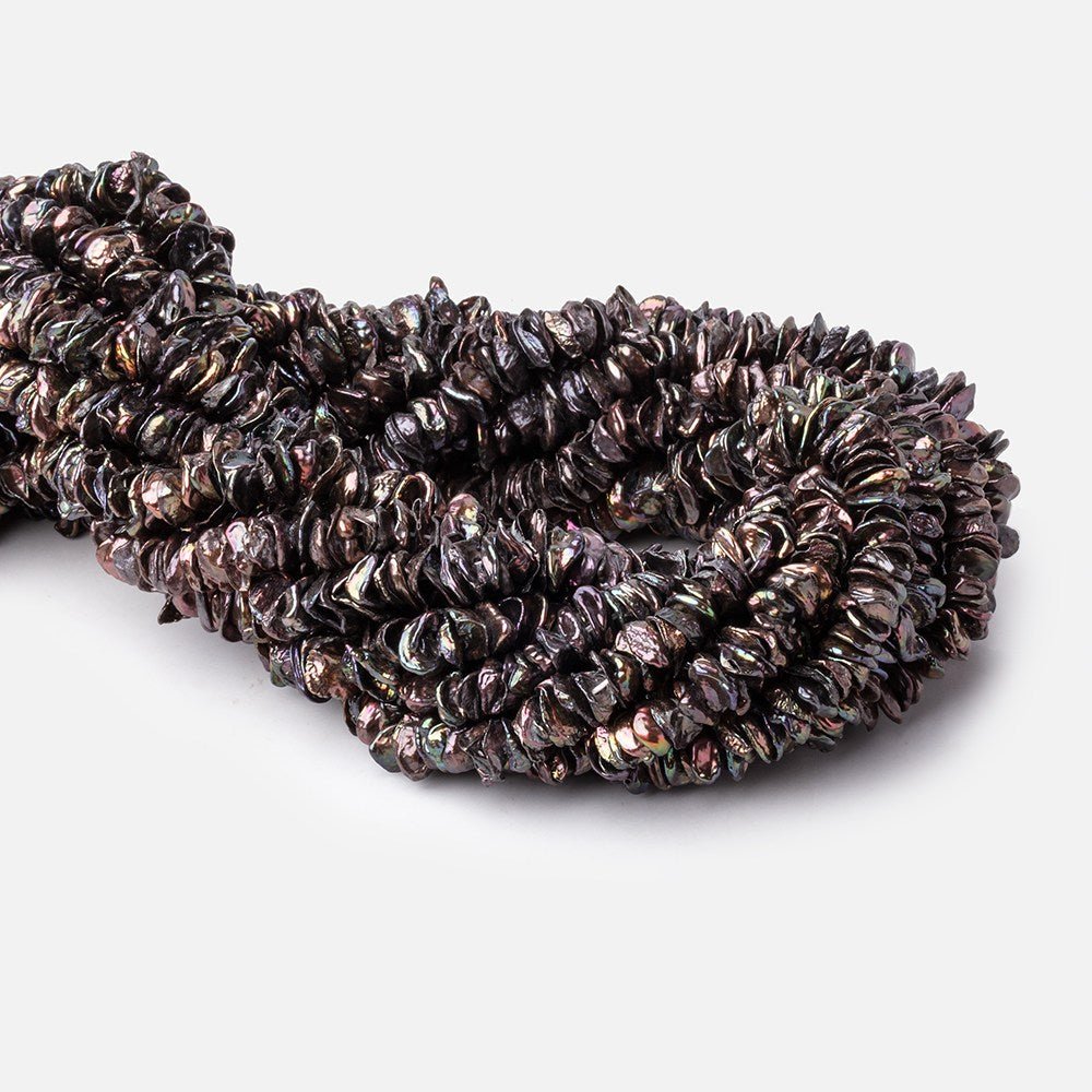 7-9mm Peacock Keshi Center Drilled Freshwater Pearls 15.5 inch 187 beads (ONLINE ORDER ONLY)