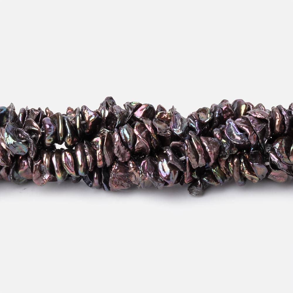 7-9mm Peacock Keshi Center Drilled Freshwater Pearls 15.5 inch 187 beads (ONLINE ORDER ONLY)