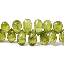 7-9mm Peridot Tear Drop Briolette 8 inch 68 pieces (ONLINE ORDER ONLY)