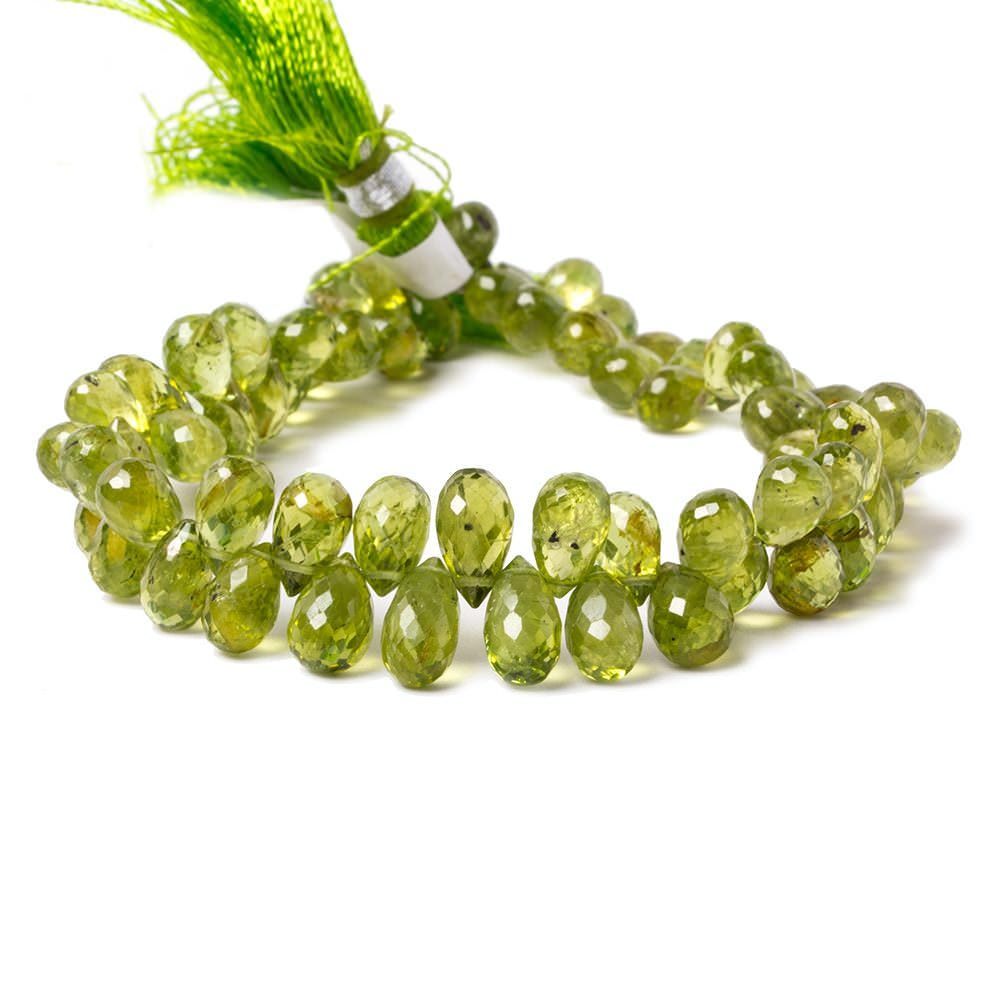 7-9mm Peridot Tear Drop Briolette 8 inch 68 pieces (ONLINE ORDER ONLY)