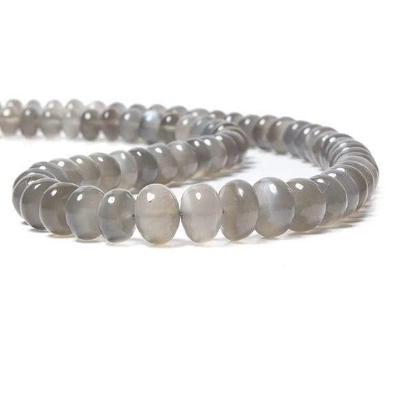 7-9mm Platinum Grey Moonstone Plain Rondelles 78pcs (ONLINE ORDER ONLY)