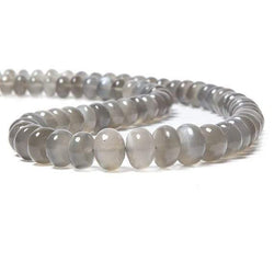 7-9mm Platinum Grey Moonstone Plain Rondelles 78pcs (ONLINE ORDER ONLY)