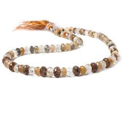 7-9mm Rutilated Quartz Faceted Rondelle Beads 15 inch 82 pieces (ONLINE ORDER ONLY)
