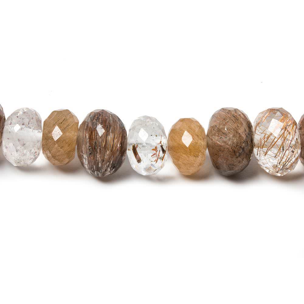 7-9mm Rutilated Quartz Faceted Rondelle Beads 15 inch 82 pieces (ONLINE ORDER ONLY)