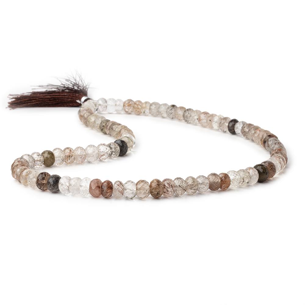 7-9mm Rutilated Quartz Faceted Rondelle Beads 18 inch 78 pieces (ONLINE ORDER ONLY)