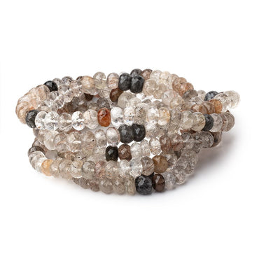 7-9mm Rutilated Quartz Faceted Rondelle Beads 18 inch 78 pieces (ONLINE ORDER ONLY)
