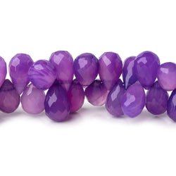 7-9mm Shaded Purple Chalcedony Faceted Tear Drop Beads 8 inch 80 pieces (ONLINE ORDER ONLY)