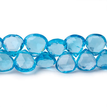 7-9mm Swiss Blue Topaz Faceted Heart Beads 8.5 inch 54 pieces AAA (ONLINE ORDER ONLY)