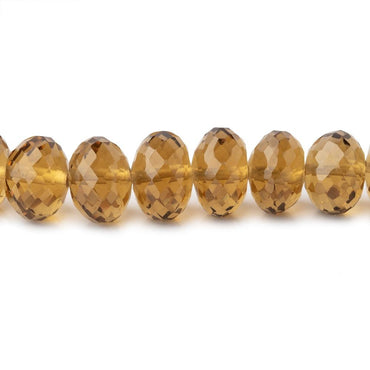 9-10mm Whiskey Quartz Faceted Rondelle Beads 16 inch 50 pieces AAA (ONLINE ORDER ONLY)