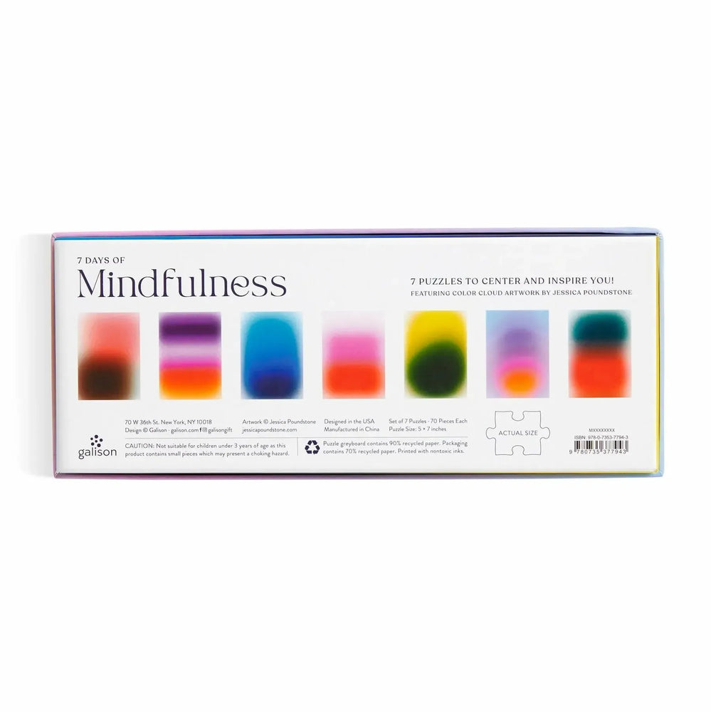 7 Days of Mindfulness Set of 7 Mini 70 Piece Jigsaw Puzzles Galison
