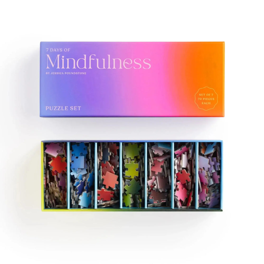 7 Days of Mindfulness Set of 7 Mini 70 Piece Jigsaw Puzzles Galison