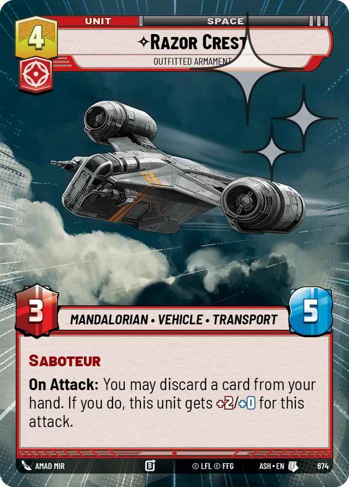 Razor Crest - Outfitted Armament (674) (Hyperspace Foil) (674) [Ashes of the Empire]