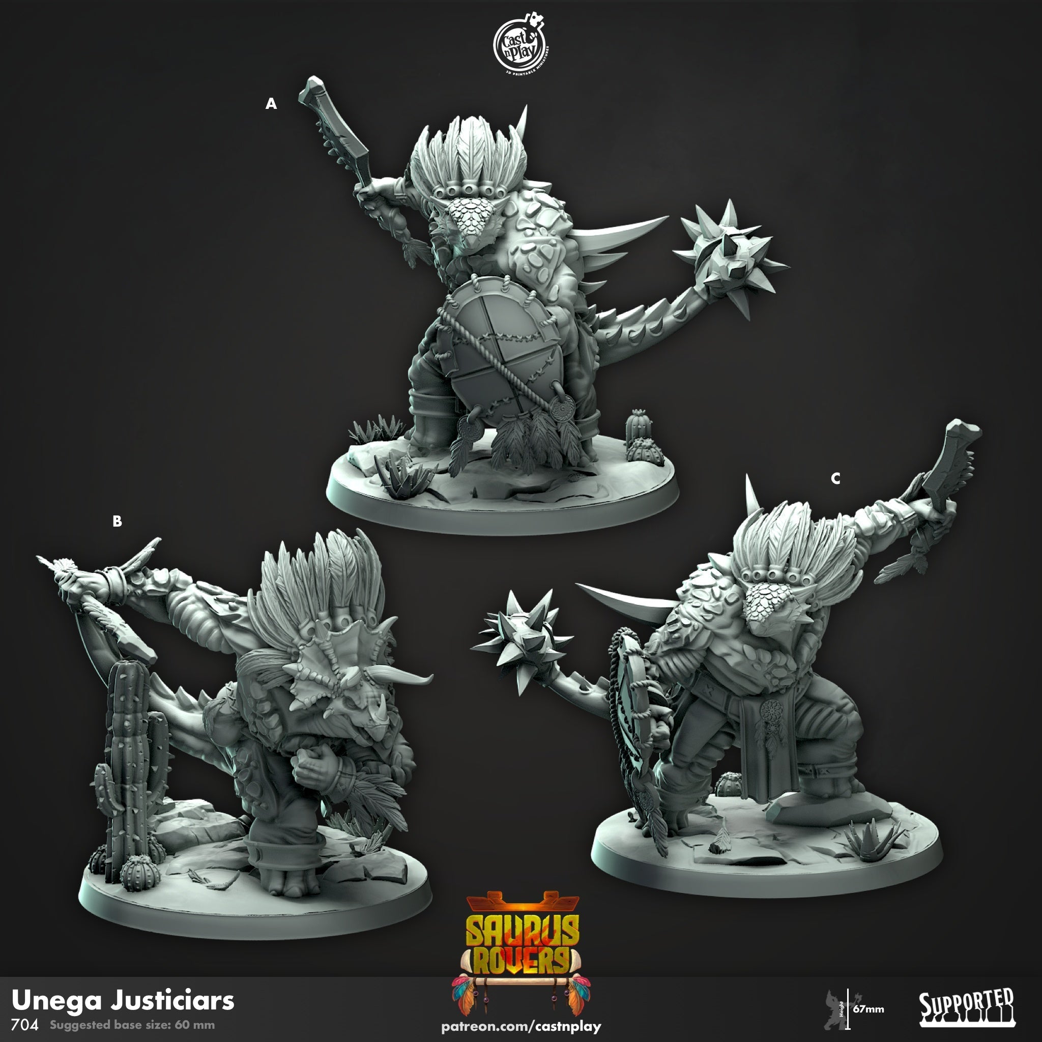 Unega Justiciars – Saurus Rovers Monster Miniatures (ONLINE ORDER ONLY)