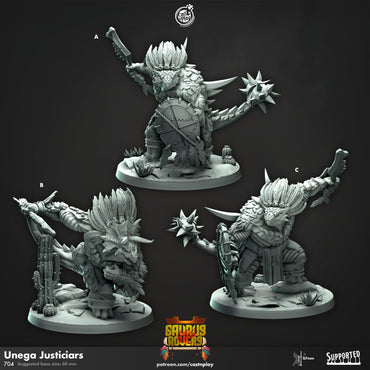 Unega Justiciars – Saurus Rovers Monster Miniatures (ONLINE ORDER ONLY)