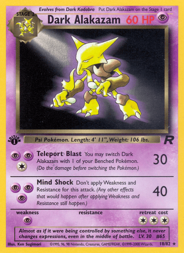 Dark Alakazam (18/82) [Team Rocket 1st Edition] (Online Only)