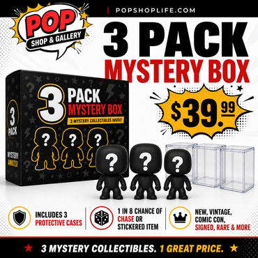 Three-Pack Funko Pop Mystery Box with Protective Cases