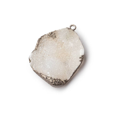 28x22mm Black Gold Leaf Edged White Drusy Focal Pendant 1 piece (ONLINE ORDER ONLY)