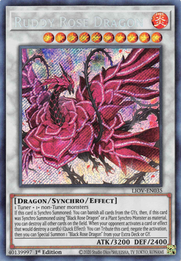 Ruddy Rose Dragon [LIOV-EN035] Secret Rare (ONLINE ORDER ONLY)