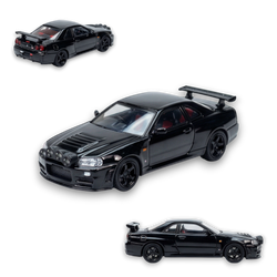 Street Weapon Nissan R34 GT-R Black Snow Drift 1:64