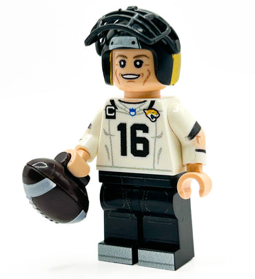 #16 QB Jax Football Player Minifig made using LEGO parts - B3 Customs (Online Order Only)