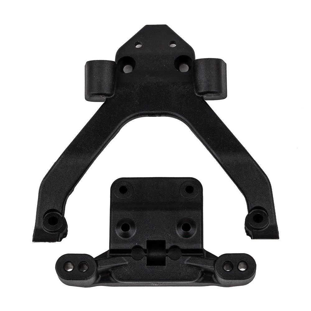 Team Associated RC10B6.4 Front Top Plate and Ballstud Mount Angled (ONLINE ORDER ONLY)