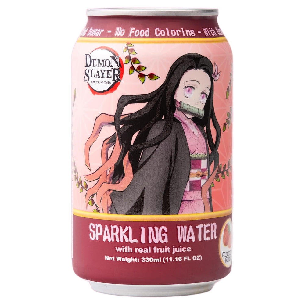 Demon Slayer Strawberry Sparkling Water – 11.16 fl oz (330 ml) Cans – Nezuko Kamado Collectible Anime Drink (1 Can) (ONLINE ORDER ONLY)