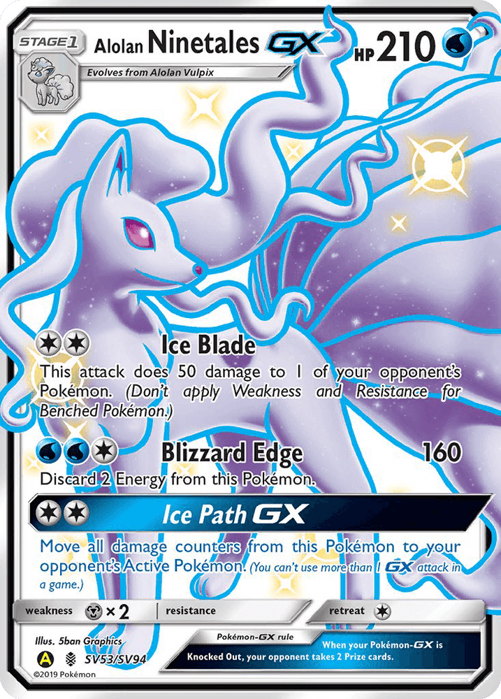 Alolan Ninetales GX (SV53/SV94) [Sun & Moon: Hidden Fates - Shiny Vault] (Online Only)