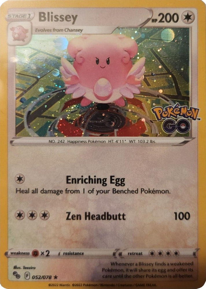 Blissey (052/078) (Cosmos Holo) [Pokémon GO] (Online Only)