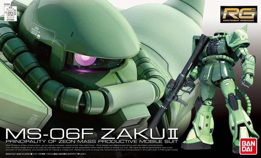 Gundam - RG 1/144 - Mobile Suit Gundam - MS-06F Zaku II - Model Kit (ONLINE ORDER ONLY)