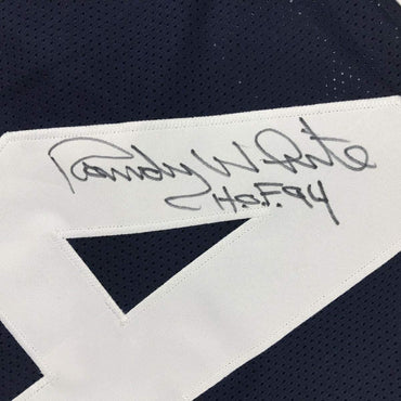 Framed Autographed/Signed Randy White HOF 94 35x39 Dallas Thanksgiving Football Jersey JSA COA (ONLINE ORDER ONLY)