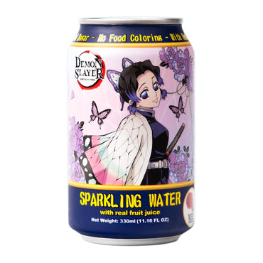 Demon Slayer Lychee Sparkling Water – 11.16 fl oz (330 ml) Cans – Shinobu Kocho Collectible Anime Drink (1 Can) (ONLINE ORDER ONLY)