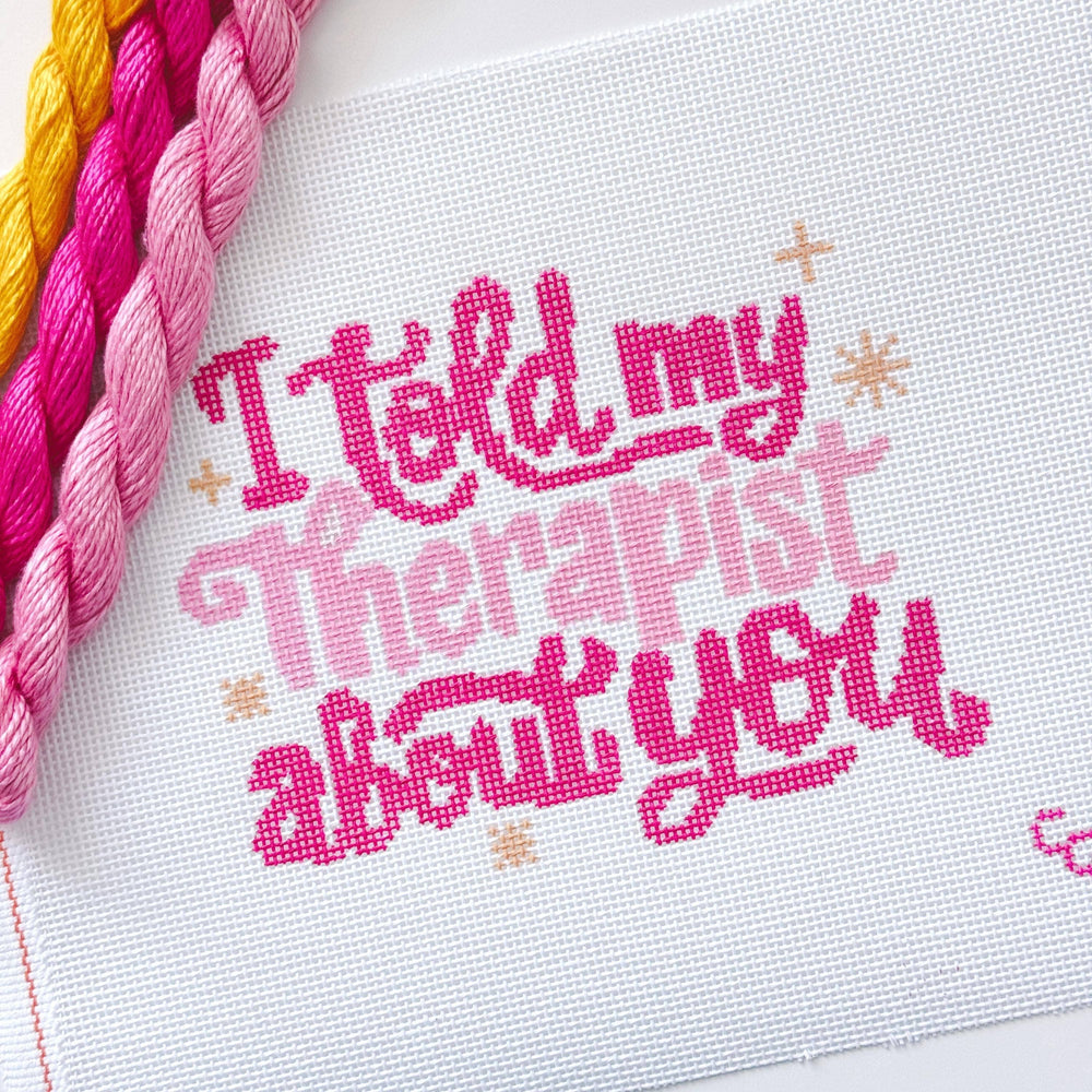 Cotswold Co Designs - Mental Health Needlepoint Canvas, Modern Cheeky Needlepoint Pillow Canvas, 13 Mesh, 9”x6” design, Snarky Needlepoint Canvas (ONLINE ORDER ONLY)