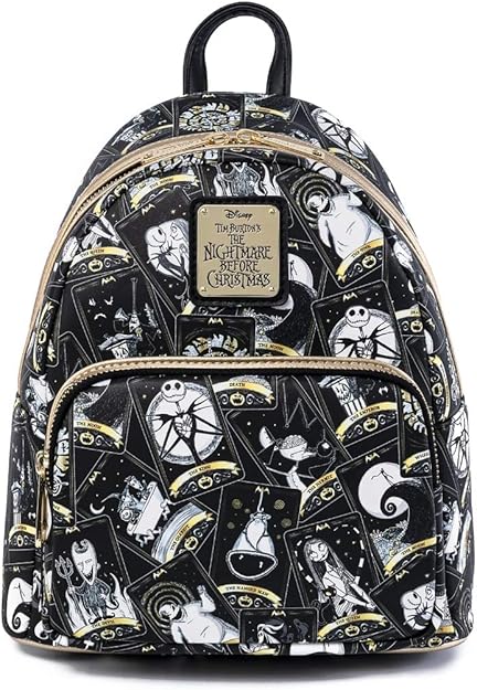 Loungefly Disney Nightmare Before Christmas Tarot Card AOP Womens Double Strap Shoulder Bag Purse (ONLINE ORDER ONLY)