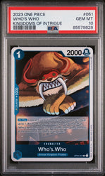 2023 ONE PIECE KINGDOMS OF INTRIGUE WHO'S WHO #51 - PSA GEM MT 10 (Online Order Only)