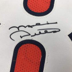 Framed Autographed/Signed Mike Ditka 35x39 Chicago Orange Stat Football Jersey JSA COA