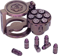 Metal Bullet Dice Set of 7 with Spinning Revolver Cylinder Container (ONLINE ORDER ONLY)