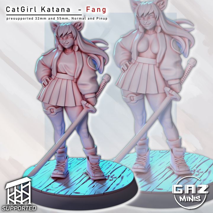 Cat GIrl - Katana Fang Miniature (ONLINE ORDER ONLY)