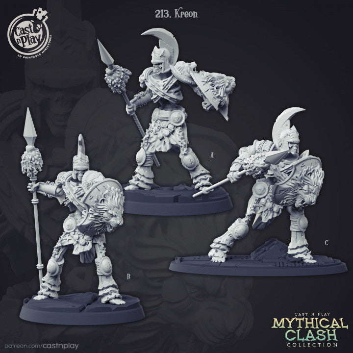 3D Printed Cast n Play Kreon's Skeleton Mythical Clash Collection 28mm 32mm D&D (Online Only)