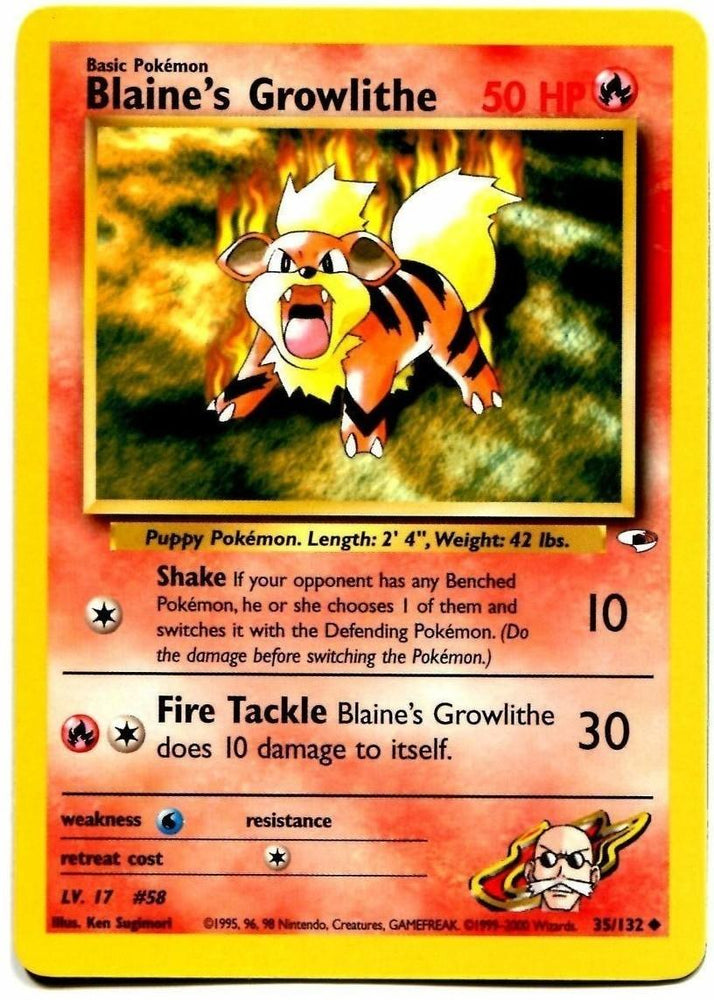Blaine's Growlithe (35/132) [Gym Heroes Unlimited] (Online Only)