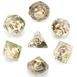 Skull Dice w/ Moss Halloween Resin 7-Dice (Online Only)