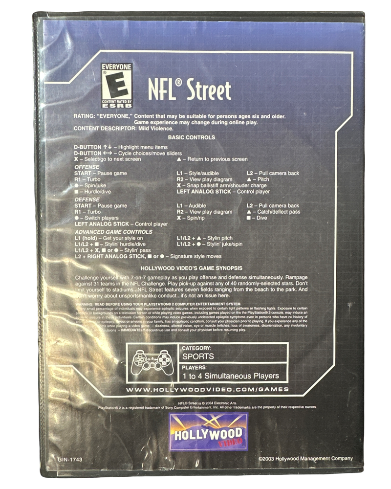NFL Street - Playstation 2 (ONLINE ORDER ONLY)