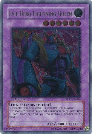 Evil Hero Lightning Golem [GLAS-EN039] Ultimate Rare (ONLINE ORDER ONLY)