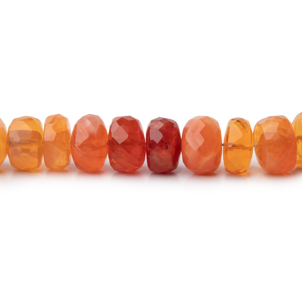7mm Fire Opal Faceted Rondelle Beads 15 inch 82 pieces (ONLINE ORDER ONLY)