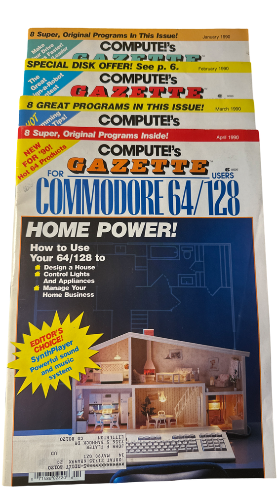 Compute's Gazette 1990 Back Issue(s) C64 C128 VIC-20 Commodore 64 Magazine (Online Order Only)