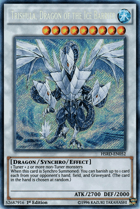 Trishula, Dragon of the Ice Barrier [HSRD-EN052] Secret Rare (ONLINE ORDER ONLY)
