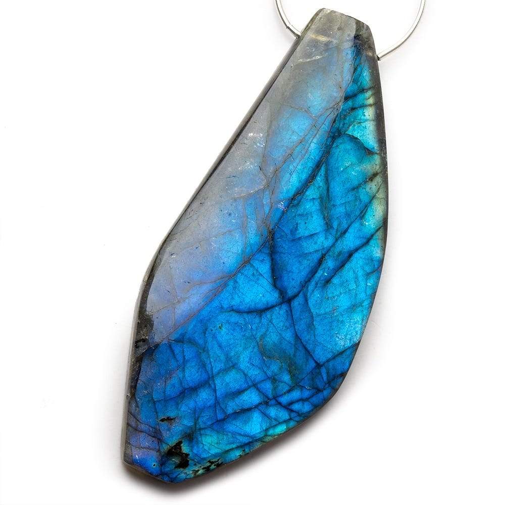 73x32x6mm Neon Blue Labradorite fancy shape focal bead 1 piece AAA (ONLINE ORDER ONLY)